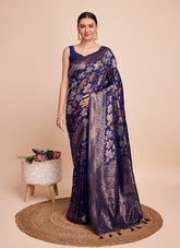 Navy Blue Colour Party Wear Saree
